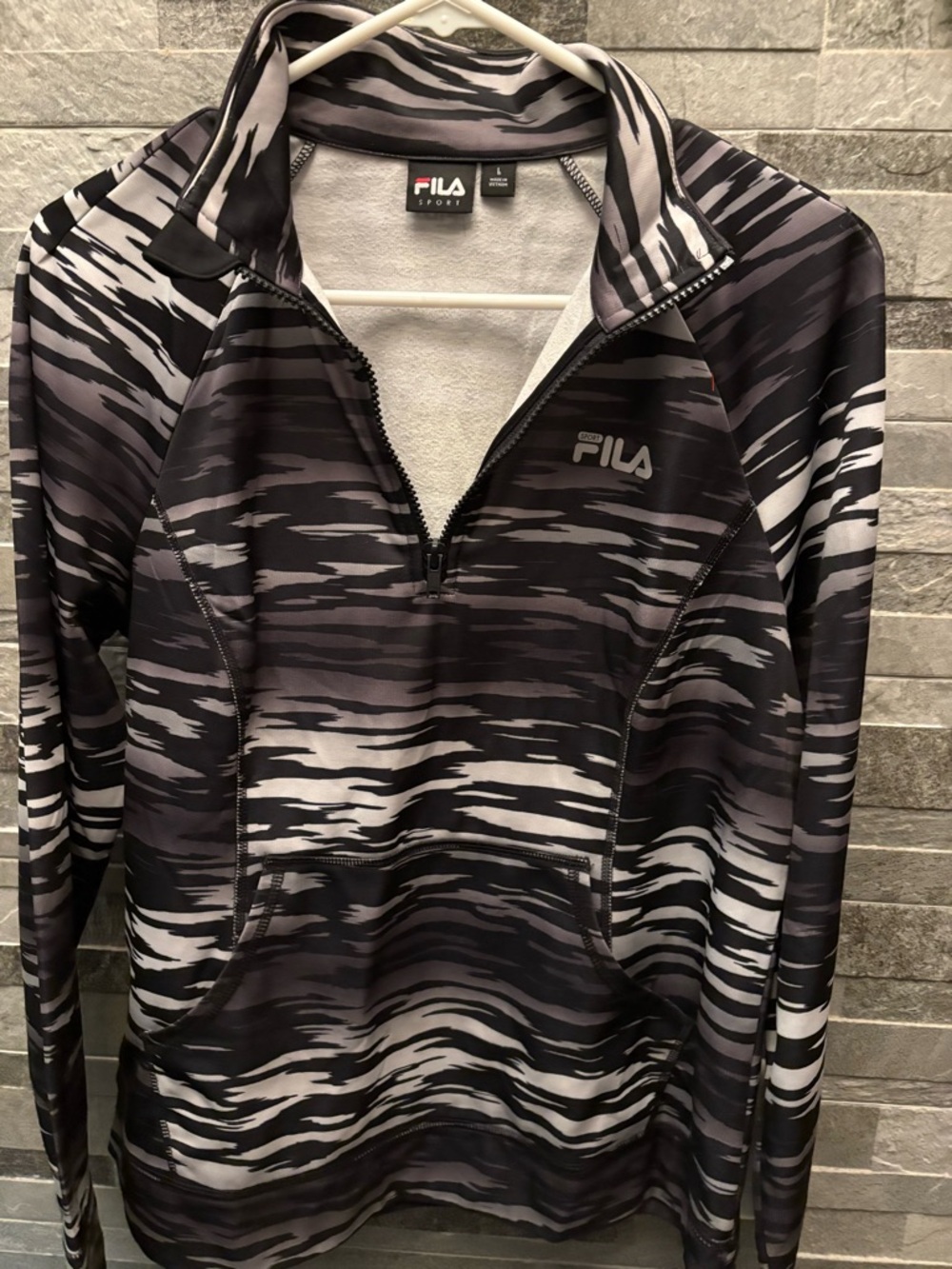 FILA Sport Black & White Crewneck with Logo Tag
